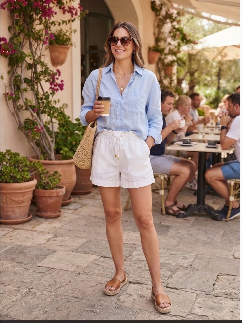 INC International Concepts White High-Waist Shorts